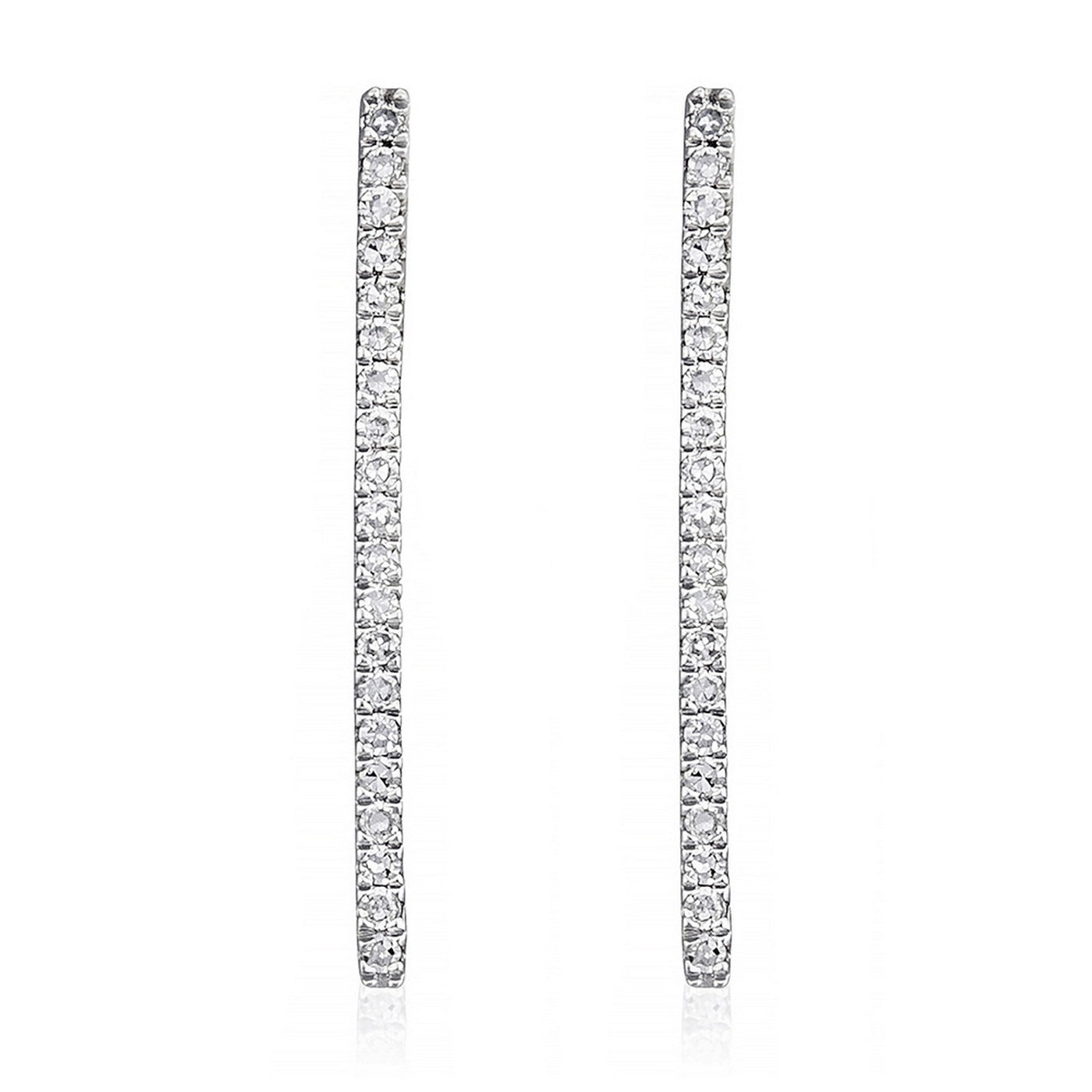 Pendientes "Caída Recta" D0.1/40 - Oro Blanco 375/1000