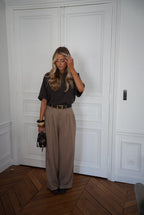 Pantalón recto Achille - Taupe