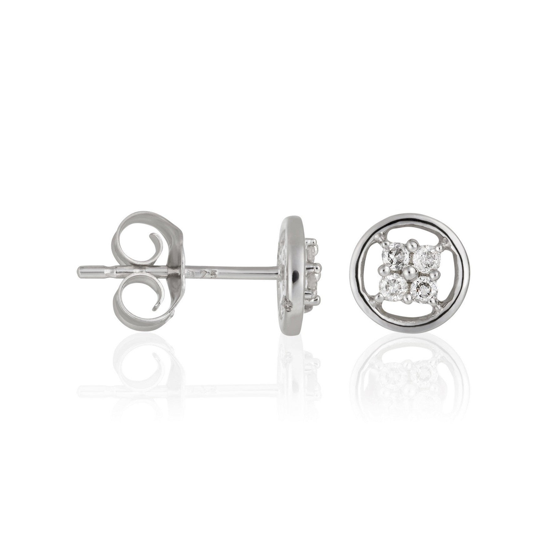 Pendientes “Dulce Sueño” Diamantes 0.12/8 – Oro Blanco 375/1000