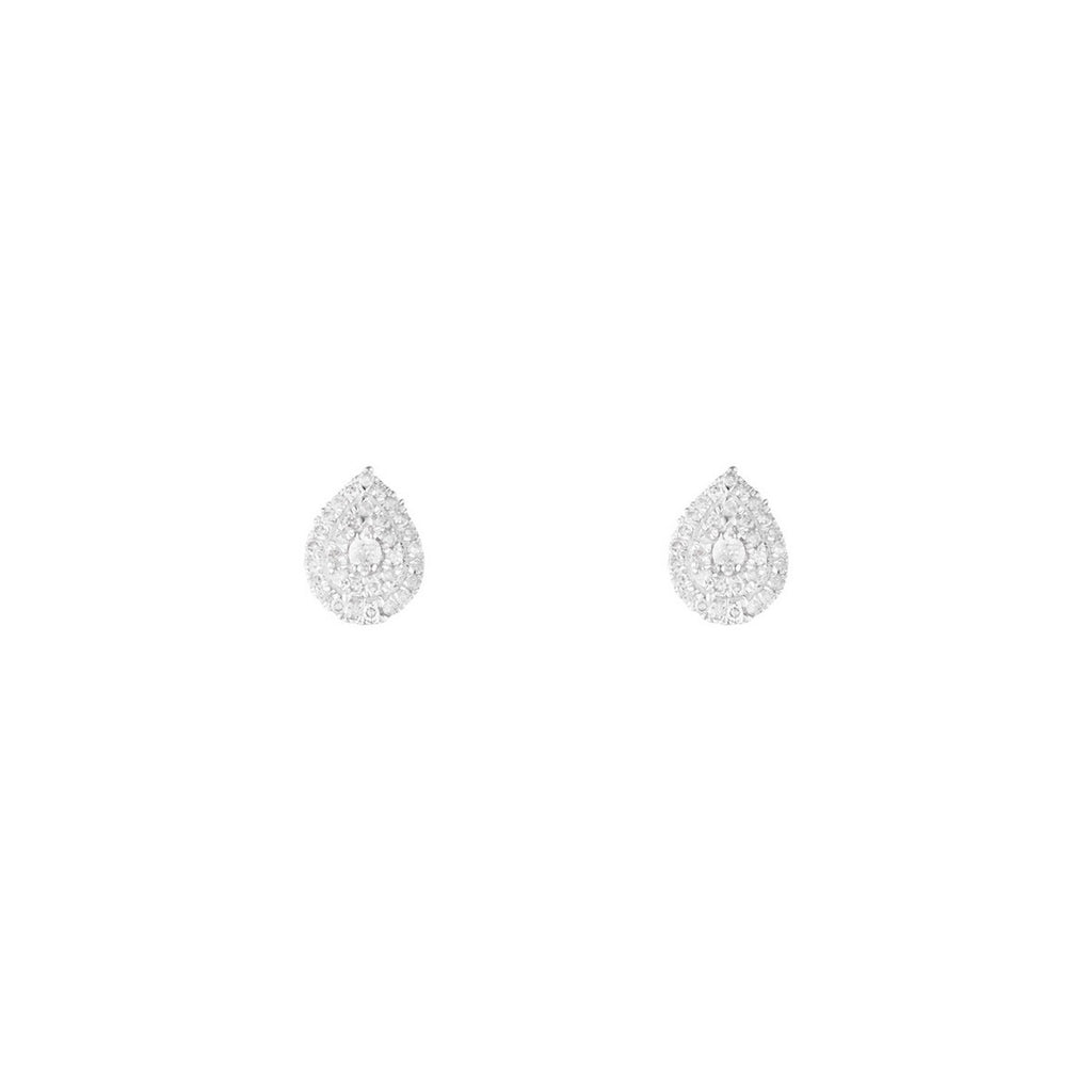 Boucles D'Oreilles "Maoi" Diamants 0,15/66 - Or Blanc 375/1000