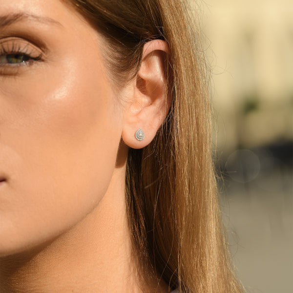 Pendientes Diamantes “Maoi” 0.15/66 – Oro Blanco 375/1000