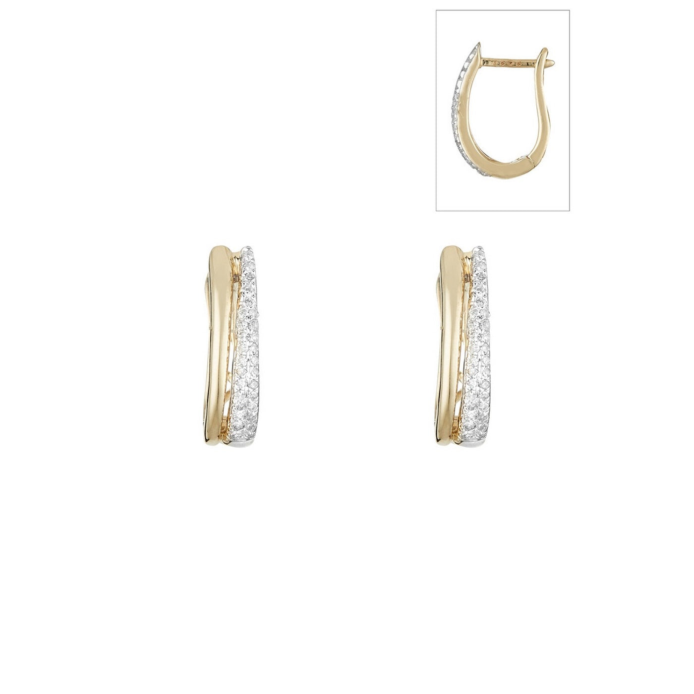 "Maya Creole" Diamond Earrings 0.15/58 - 375/1000 Yellow Gold