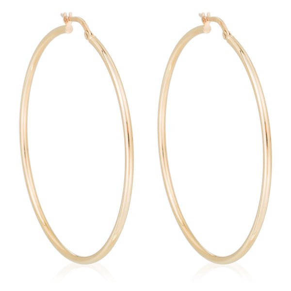 "Santa" Hoop Earrings 50mm - 375/1000 Yellow Gold