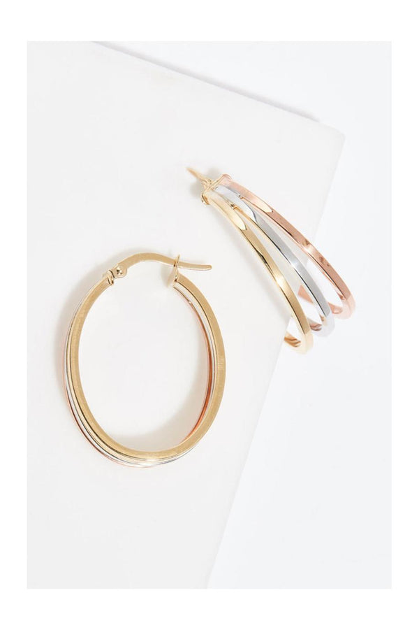 Aros de 30 mm "Orion" Oro tricolor 375/1000
