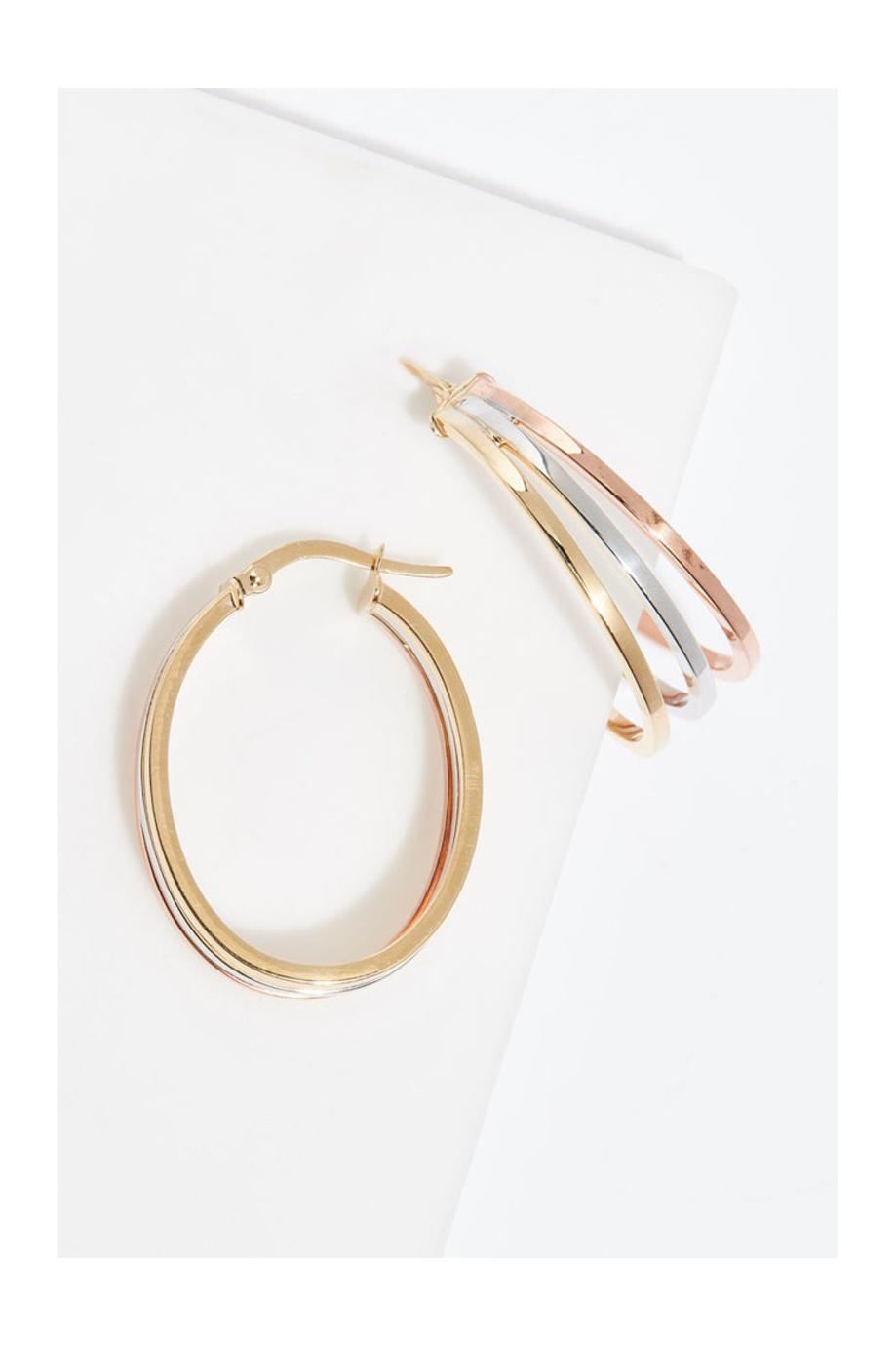 Pendientes Aros “Orion” Oro Tricolor 375/1000