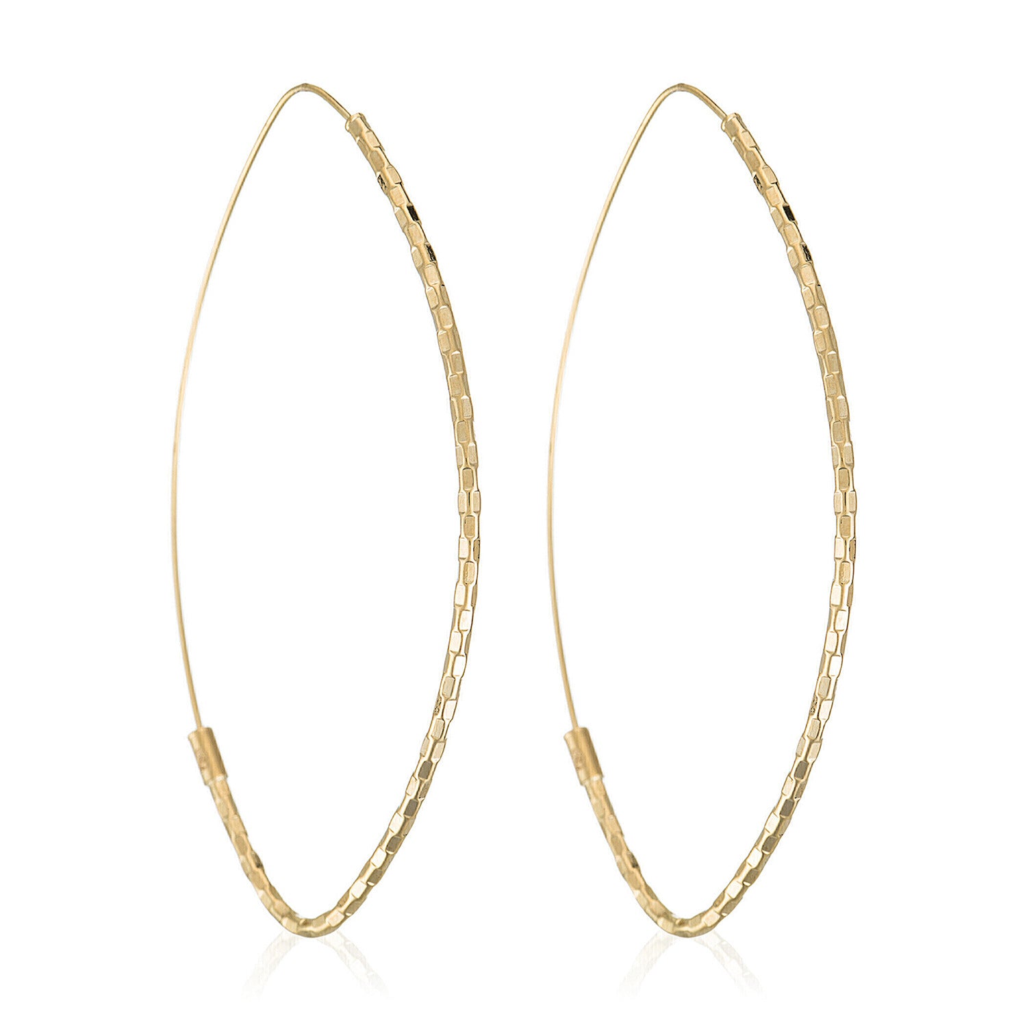 Boucles D'Oreilles "Créoles Goutte" 6*3 Cm Or Jaune