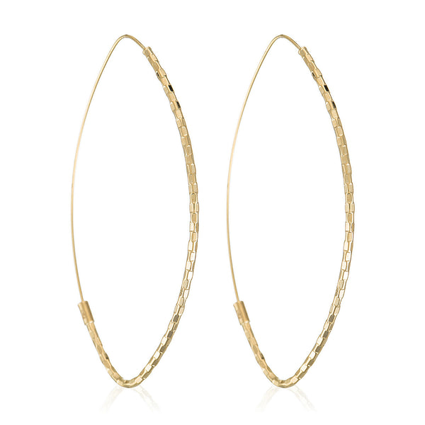 Boucles D'Oreilles "Créoles Goutte" 6*3 Cm Or Jaune