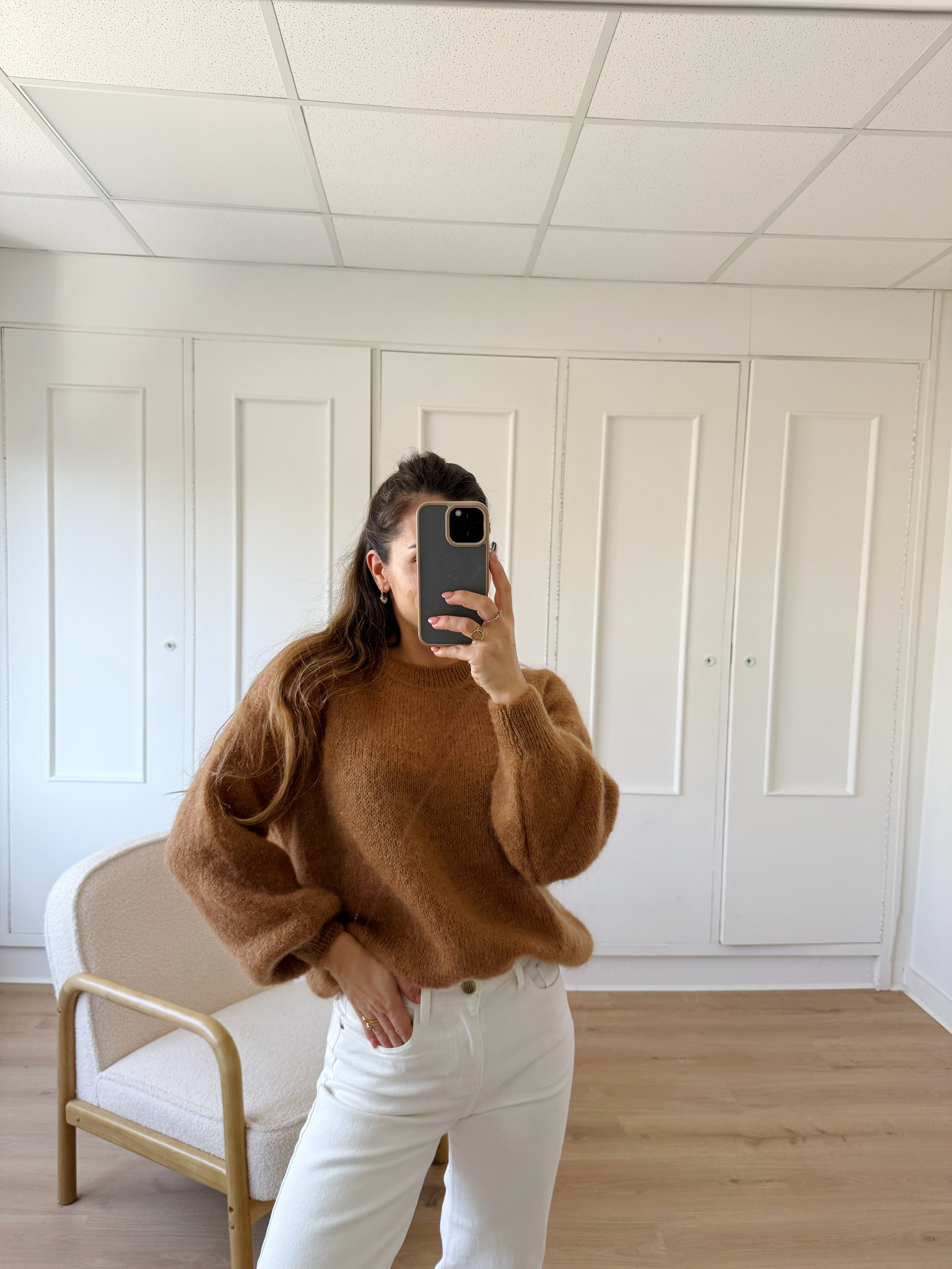 Gaia Camel Mohair And Wool Knit