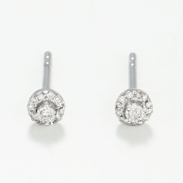 Pendientes "Rosabella" D0.06/26 - Oro blanco 375/1000