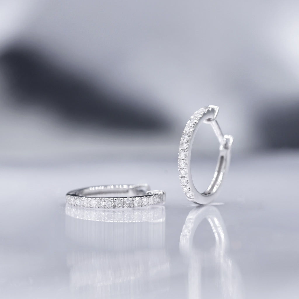Pendientes "Sofía" Diamantes 0.13/28 - Oro blanco 375/1000