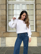 Punto Gaia De Mohair Y Lana Blanco