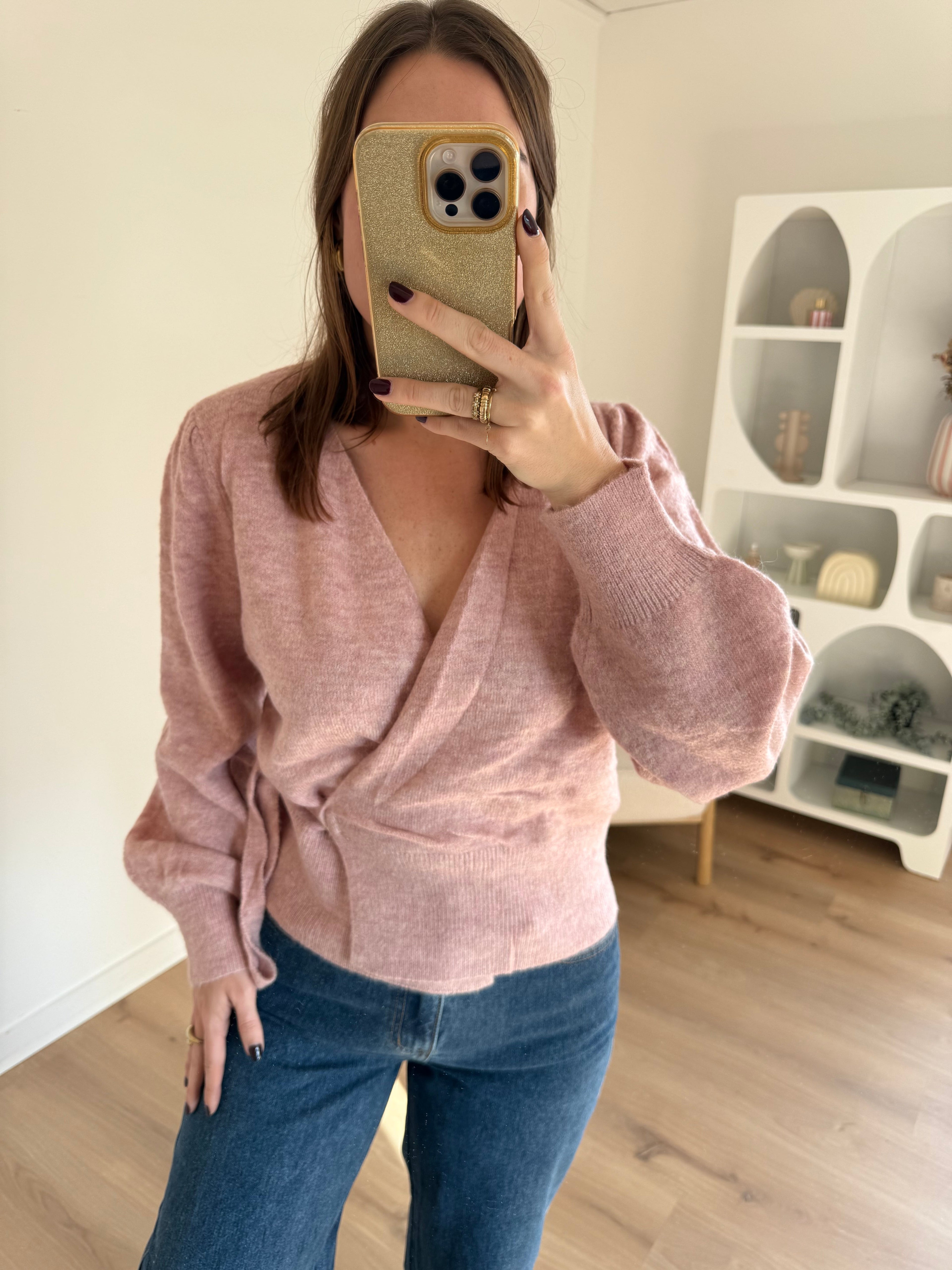 Pia Pink Wool And Mohair Bow Cardigan