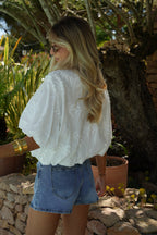 Blouse Brodée Naya - Blanche