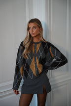 Vita Losanges Cardigan - Dark Grey