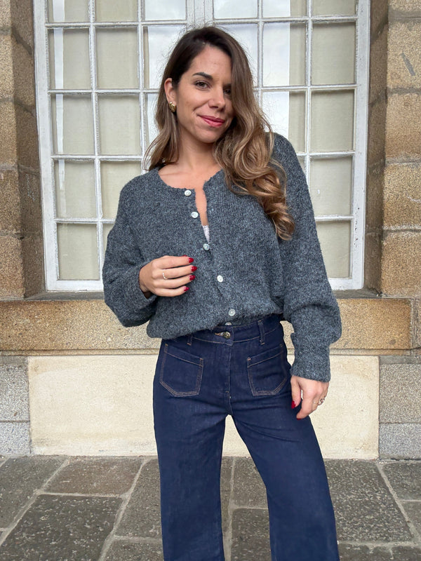 Cárdigan Charlie gris oscuro