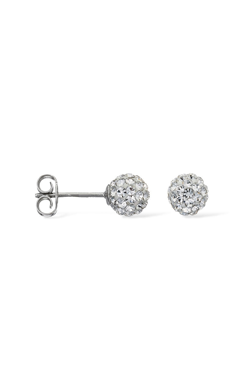 Enkelt ørering "Puce De Crystal" 9 karat hvidguld og zirkonia
