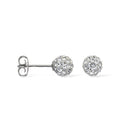Boucle D'Oreilles "Puce De Crystal" Or Blanc 375/1000 Et Zirconium