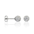 Boucle D'Oreilles "Puce De Crystal" Or Blanc 375/1000 Et Zirconium
