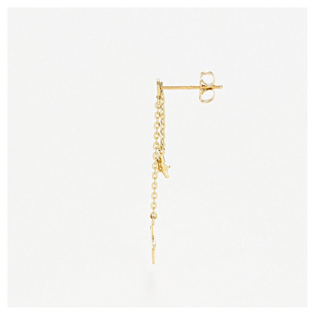 Earrings " Dangling Stars " - Yellow Gold 375/1000