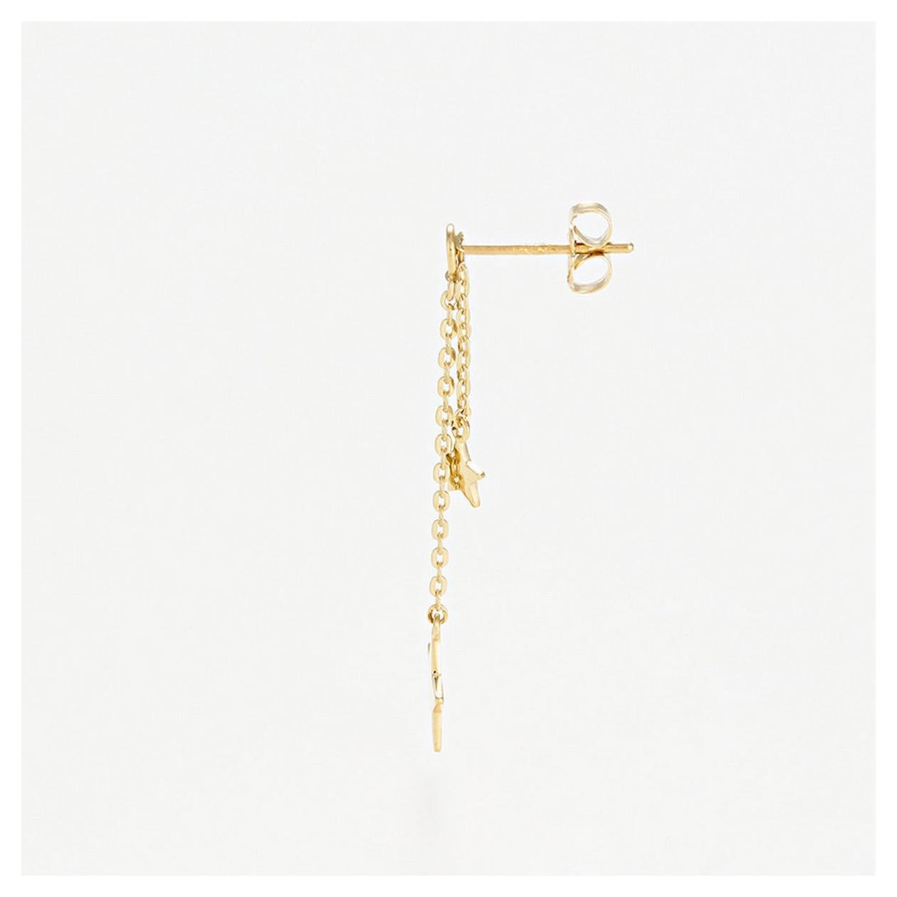 Earrings " Dangling Stars " - Yellow Gold 375/1000