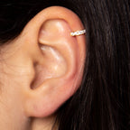 Single Cartilage Jewellery "Shining Ear Cuff" - Yellow Gold 375/1000
