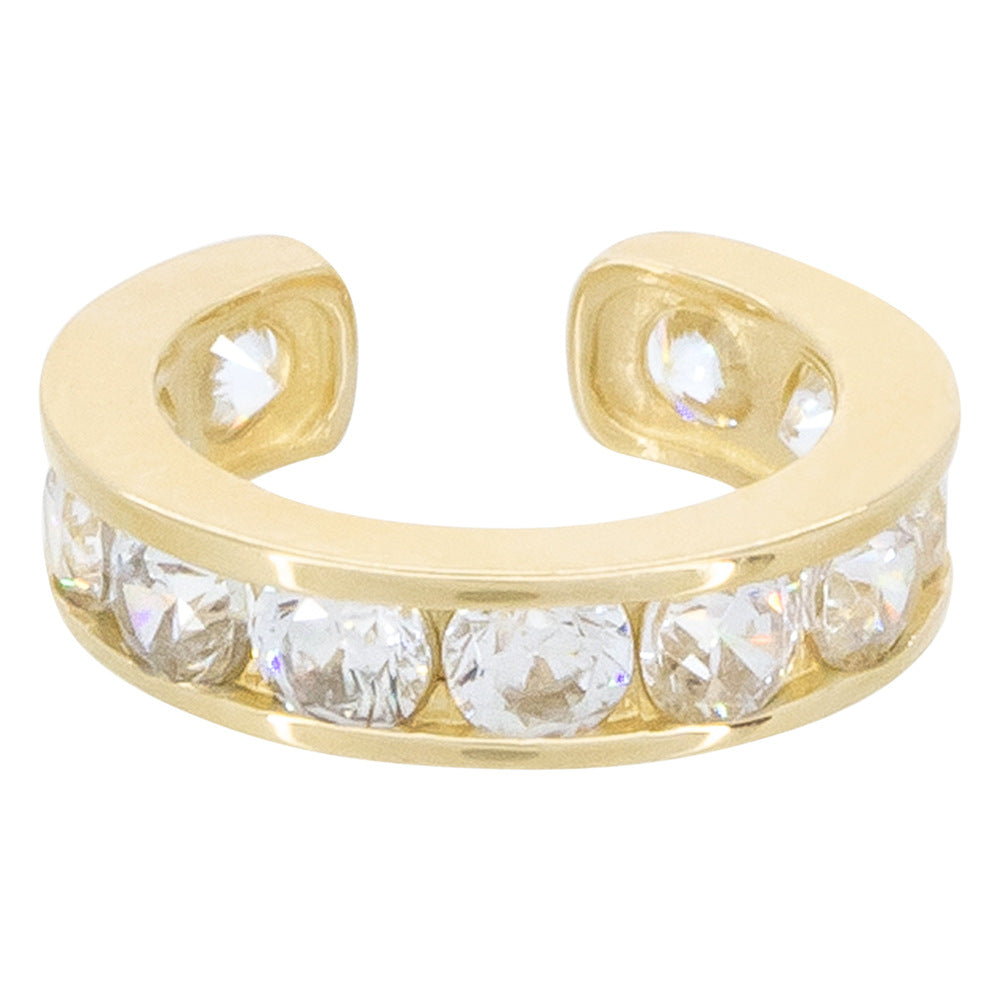 Single Cartilage Jewellery "Shining Ear Cuff" - Yellow Gold 375/1000