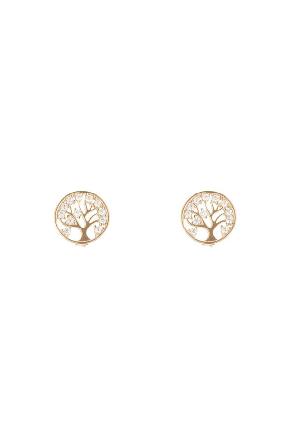 “Tree of Life” Earrings 375/1000 Yellow Gold And Zirconium