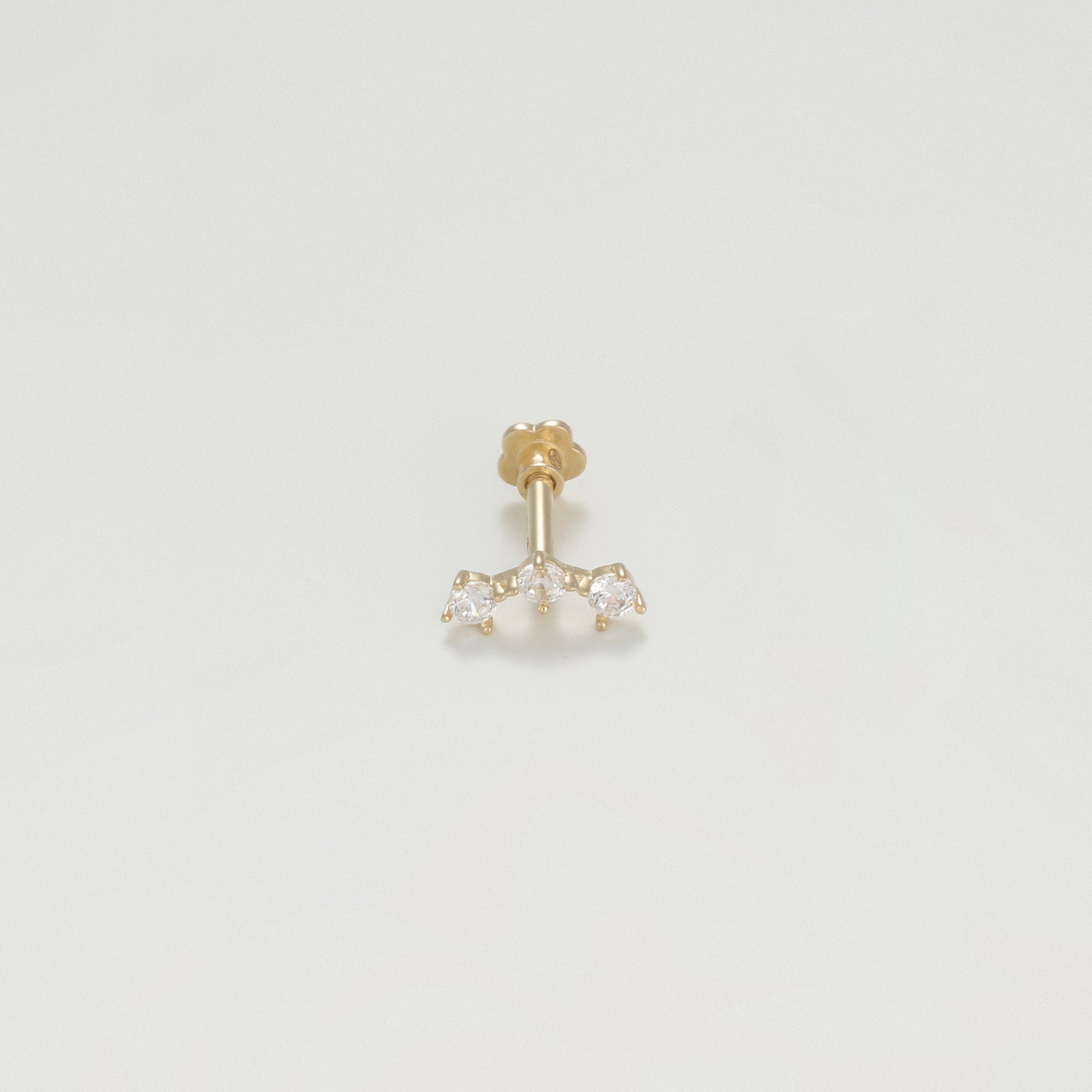 Bijou Cartilage Unitaire "Trinity" Or Jaune 375/1000