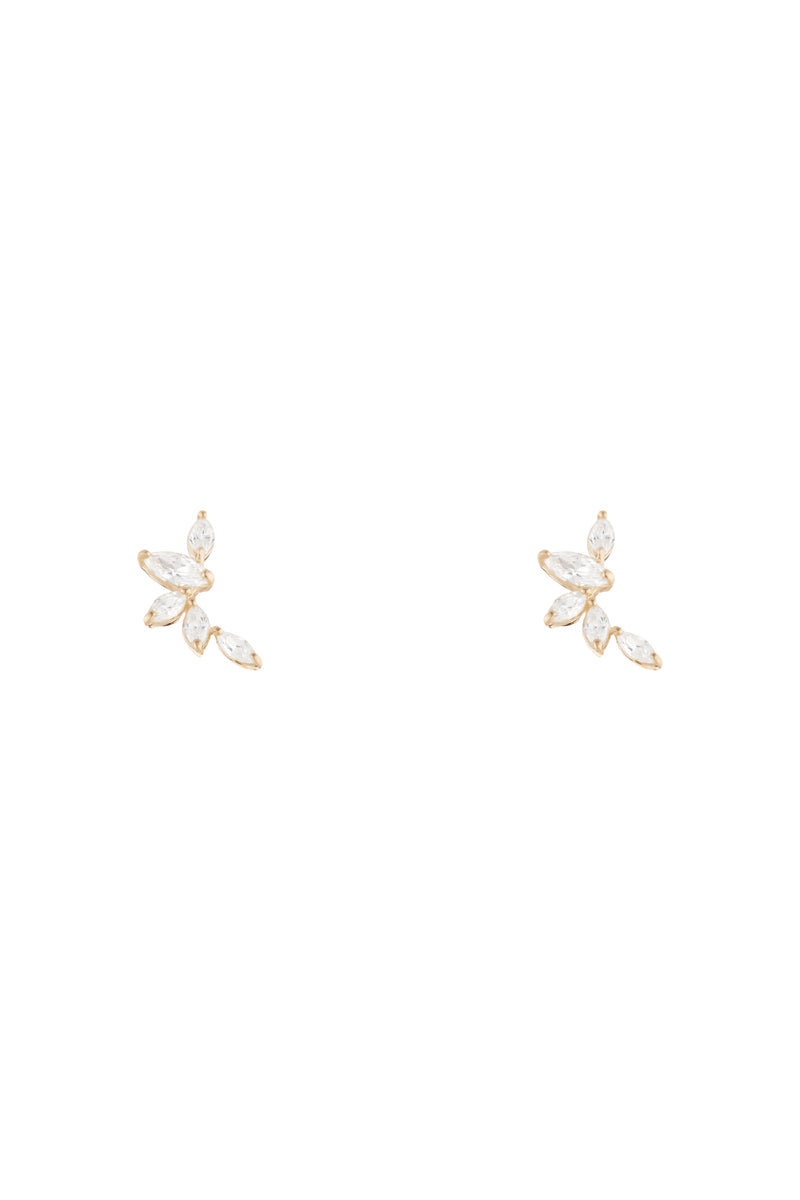 Kolczyki "Five Petals" żółte złoto próby 375/1000 i cyrkonie