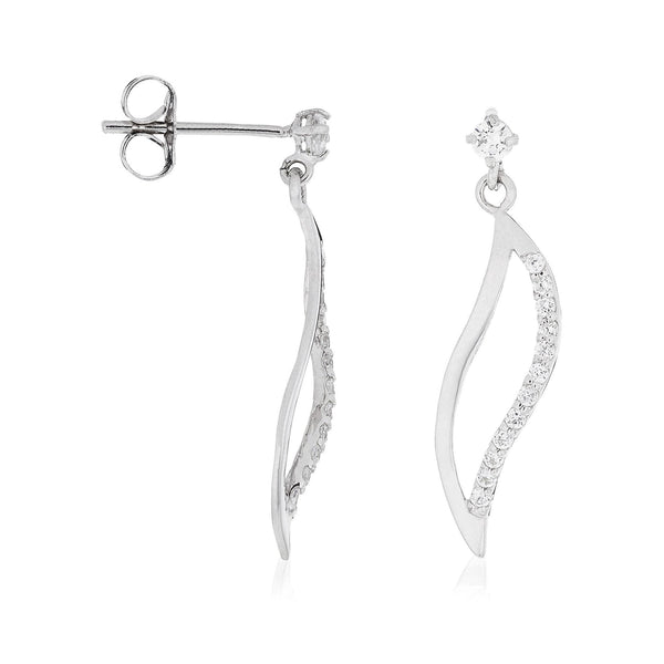 Pendientes “Ola de Ternura” Oro blanco 375/1000