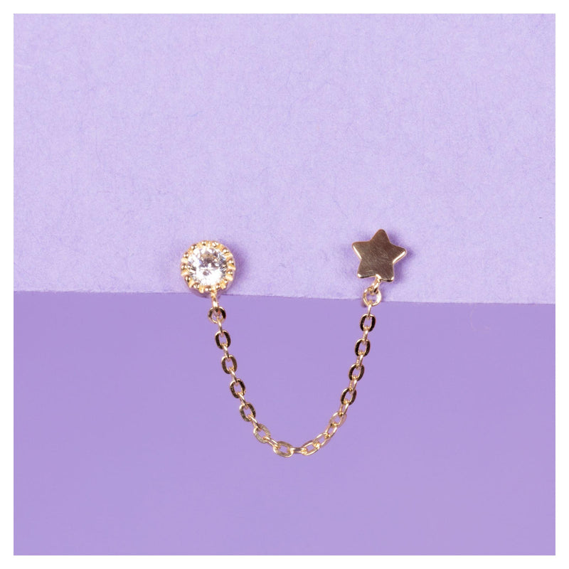 Boucles D'Oreilles "Royal" - Or Jaune 375/1000 Et Zirconium