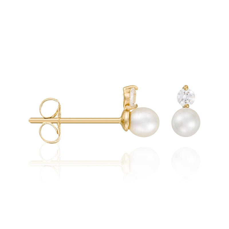 Boucles D'Oreilles "Uni" - Or Jaune 375/1000 Perle Blanche