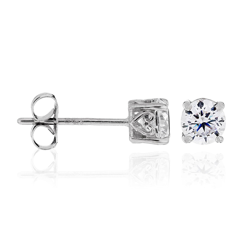 "Simply You 4Mm" Earrings - White Gold 375/1000 and Zirconium