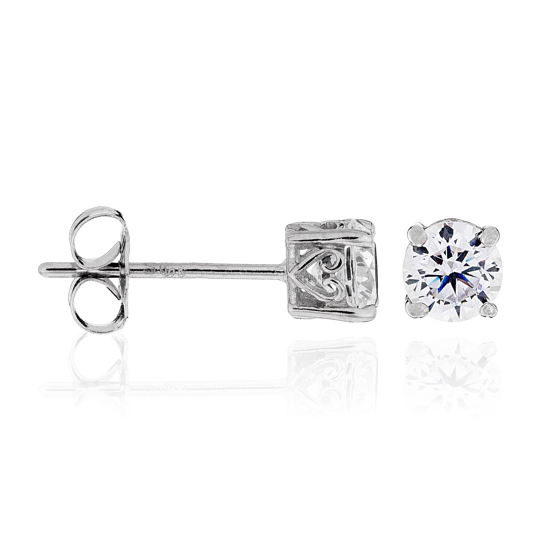 "Simply You 4Mm" Earrings - White Gold 375/1000 and Zirconium