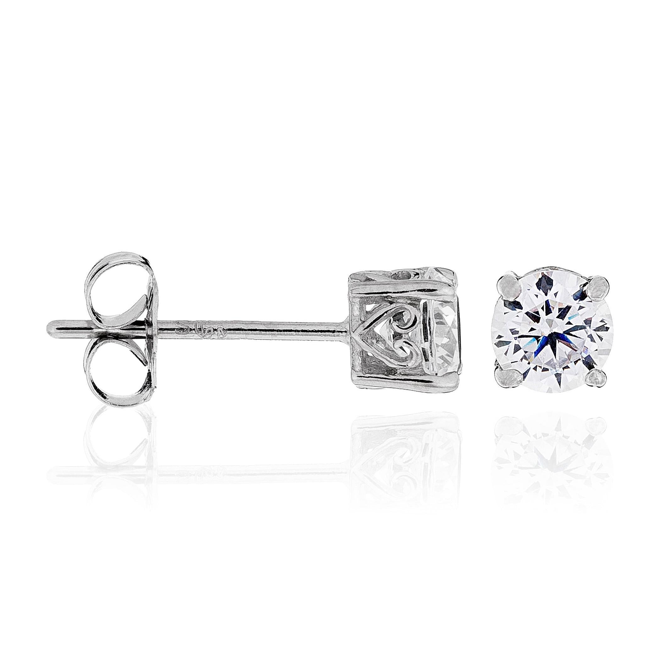 "Simply You 4Mm" Earrings - White Gold 375/1000 and Zirconium