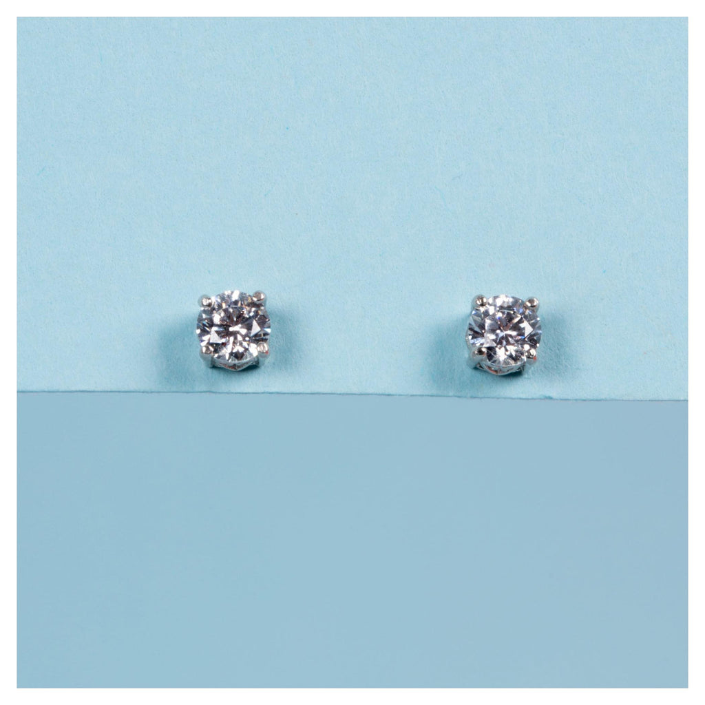 "Simply You 4Mm" Earrings - White Gold 375/1000 and Zirconium