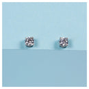 Boucles D'Oreilles "Simply You 4Mm" - Or Blanc 375/1000 Et Zirconium