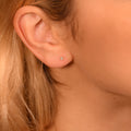 Boucles D'Oreilles "Petits Ronds 2 Mm" Or Jaune 375/1000 Et Zirconium