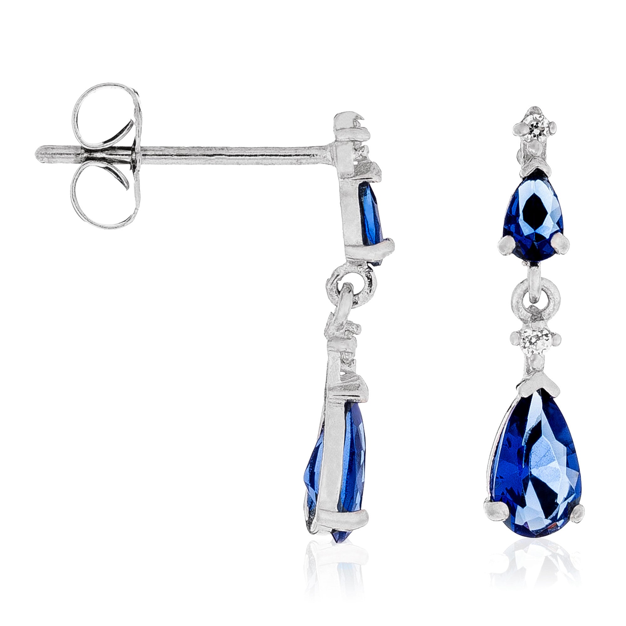 “Sapphire Color Drop” Earrings 375/1000 White Gold