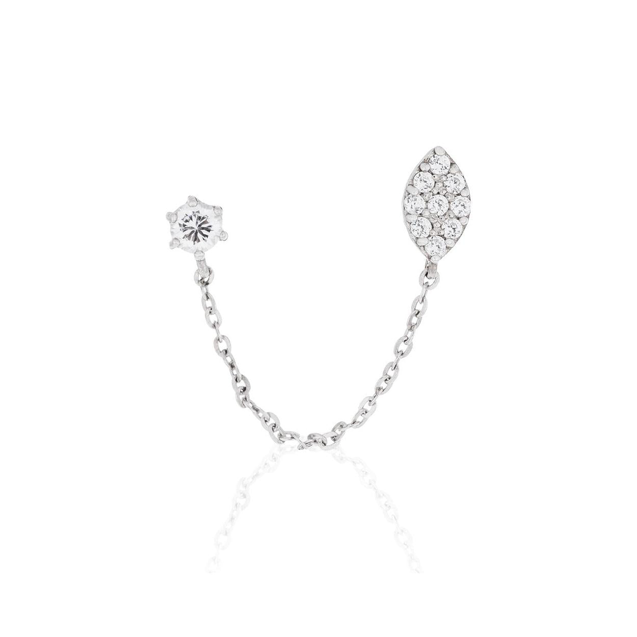 Single Earring “Princely” 375/1000 White Gold
