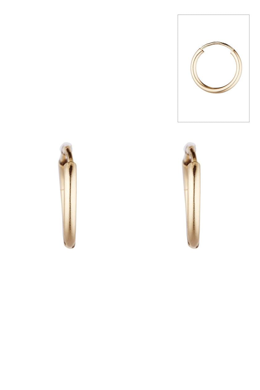 Boucles D'Oreilles "Créoles Simplicité 12 Mm" - Or Jaune 375/1000