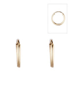 Boucles D'Oreilles "Créoles Simplicité 12 Mm" - Or Jaune 375/1000