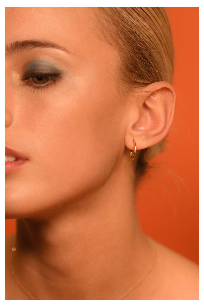 Boucles D'Oreilles "Créoles Simplicité 12 Mm" - Or Jaune 375/1000