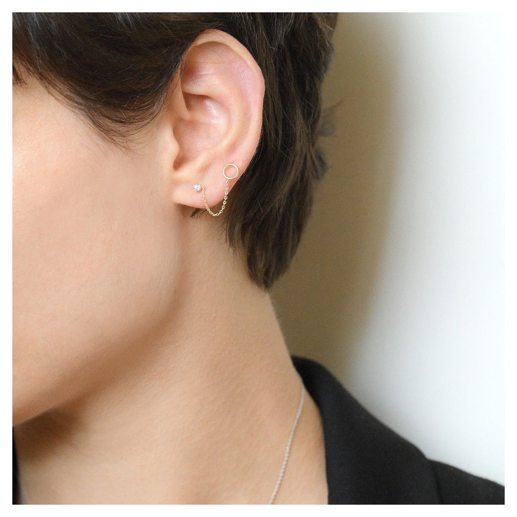 Single Earring "Arsol" - Yellow Gold 375/1000