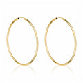 "Elegance Hoop" Earrings 50mm - 375/1000 Yellow Gold