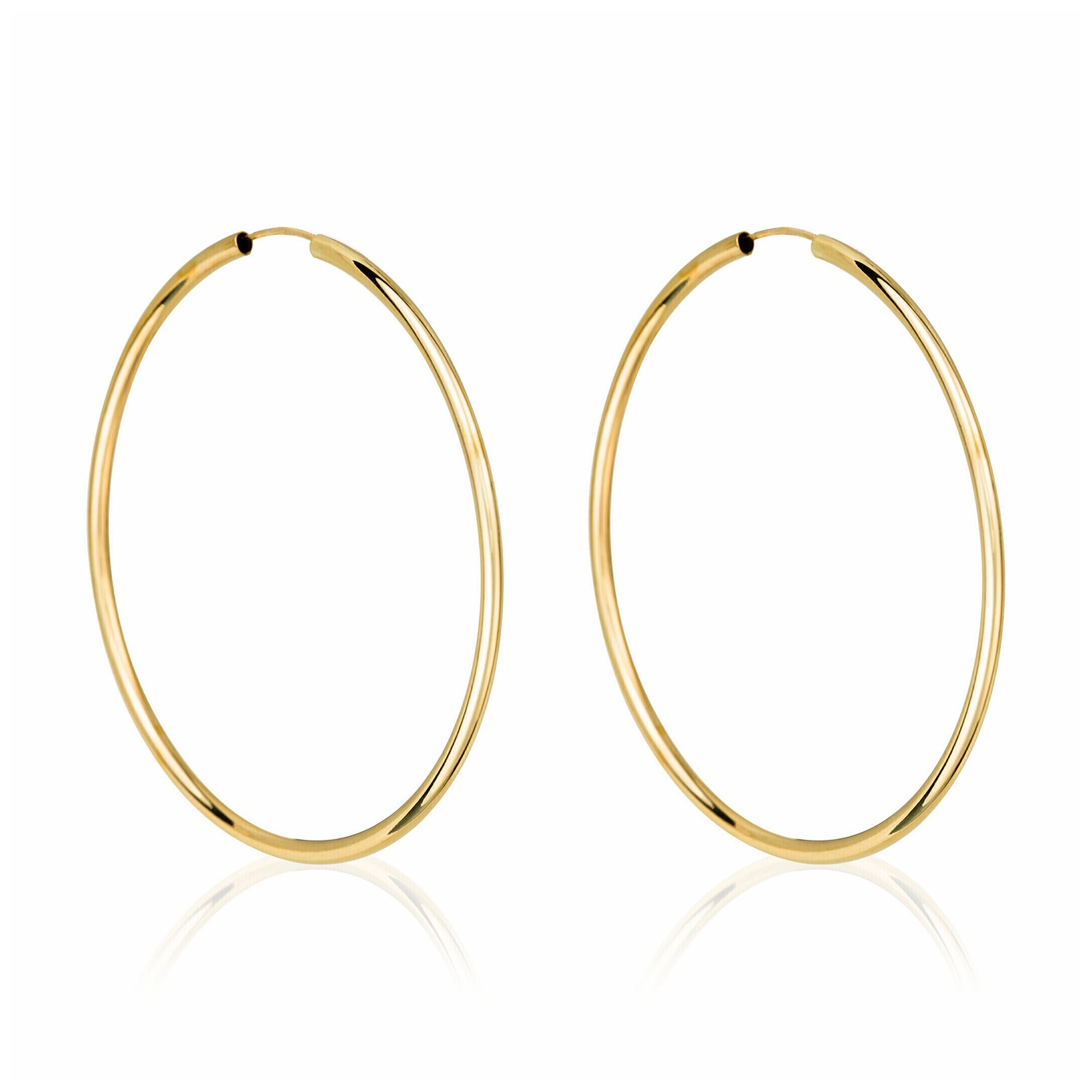 "Elegance Hoop" Earrings 50mm - 375/1000 Yellow Gold