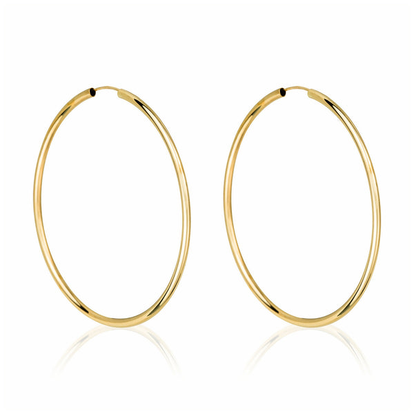 Boucle D'Oreilles "Créoles Elégance" 50 Mm - Or Jaune 375/1000