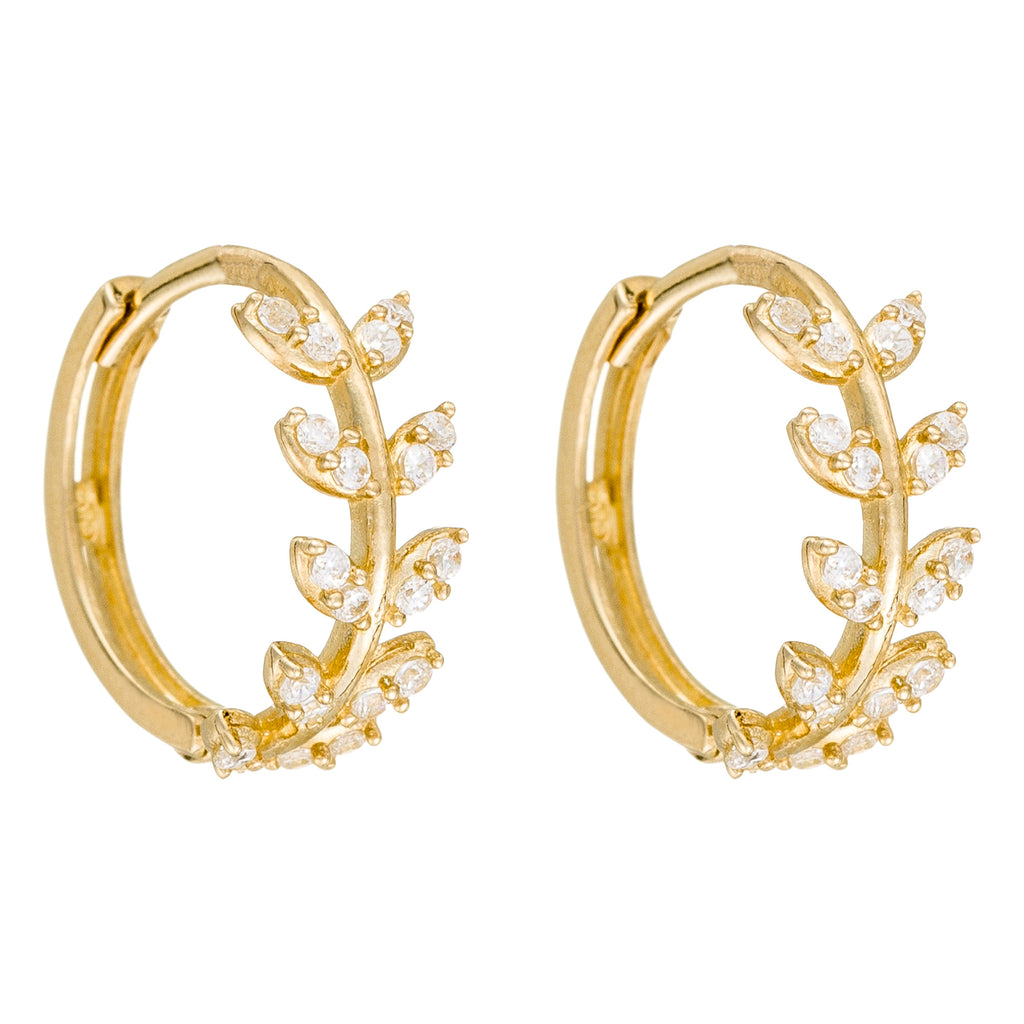 Boucles D'Oreilles "Feuillette" Or Jaune 375/1000