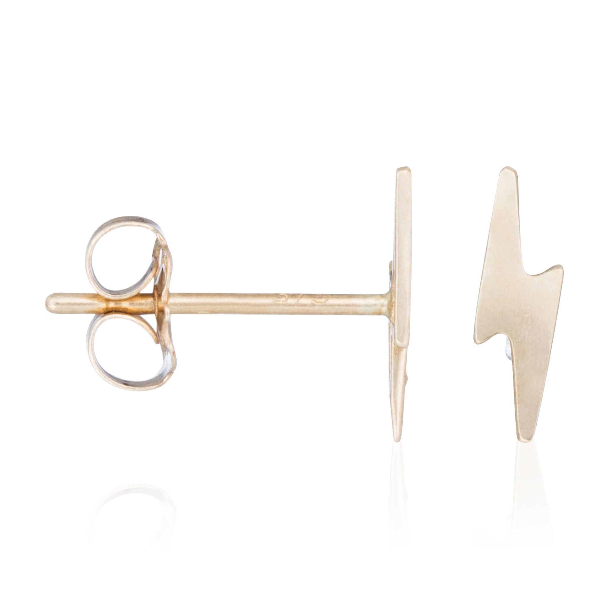 "Golden Lightning" Stud Earrings - 375/1000 Yellow Gold