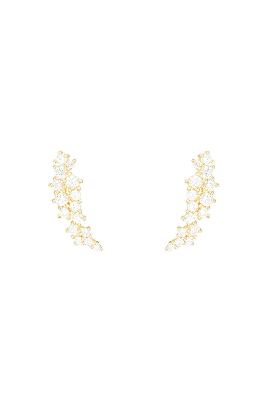 Pendientes “Flores Chispeantes” Oro Amarillo 375/1000 Y Circonitas